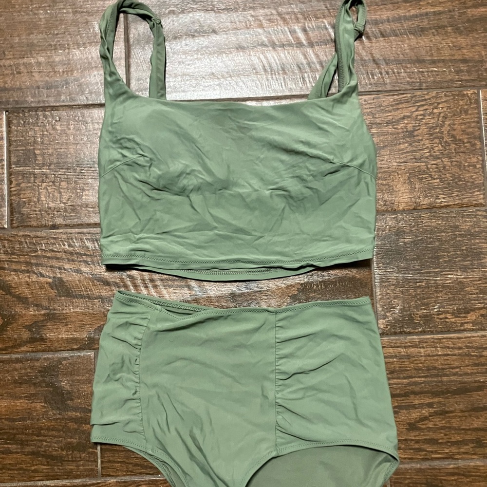 Aerie Long Line/High Waist Bikini Swim Set